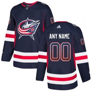 Columbus Blue Jackets Navy Men\'s Customized Drift Fashion Adidas Jersey