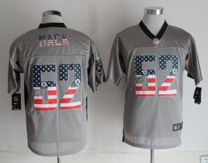 Nike Oakland Raiders #52 Mack Grey Jerseys(USA Flag Fashion Shadow Elite)