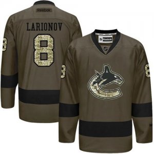 Vancouver Canucks #8 Igor Larionov Green Salute to Service Stitched NHL Jersey