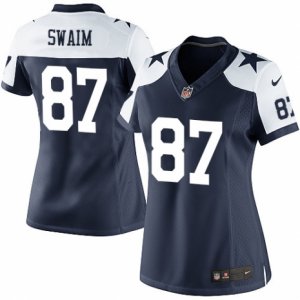 Women\'s Nike Dallas Cowboys #87 Geoff Swaim Limited Navy Blue Throwback Alternate NFL Jersey