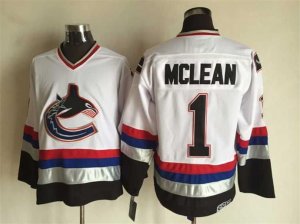 NHL Vancouver Canucks #1 Kirk Mclean Throwback white jerseys