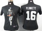 Women Nike Oakland Raiders #16 Plunkett Black Portrait Fashion Game Jersey