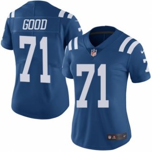 Women\'s Nike Indianapolis Colts #71 Denzelle Good Limited Royal Blue Rush NFL Jersey