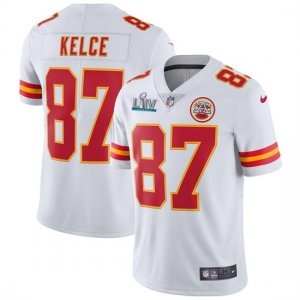 Nike Chiefs #87 Travis Kelce White 2020 Super Bowl LIV Vapor Untouchable Limited