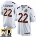 Nike Denver Broncos #22 C.J. Anderson White Super Bowl 50 Men Stitched NFL Game Event Jersey