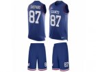 Mens Nike New York Giants #87 Sterling Shepard Limited Royal Blue Tank Top Suit NFL Jersey