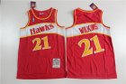 Hawks #21 Dominique Wilkins Red 1986-87 Hardwood Classics Jersey