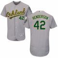 Men's Majestic Oakland Athletics #42 Dave Henderson Grey Flexbase Authentic Collection MLB Jersey