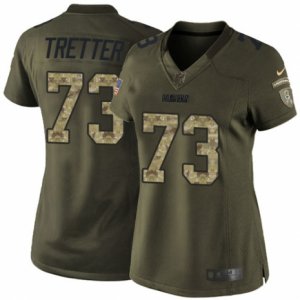 Women\'s Nike Green Bay Packers #73 JC Tretter Limited Green Salute to Service NFL Jersey