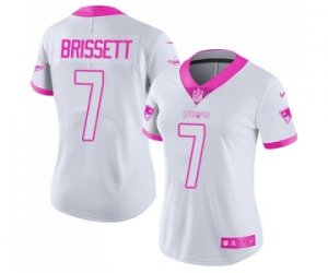 Women\'s Nike New England Patriots #7 Jacoby Brissett Limited Rush Fashion Pink NFL Jersey