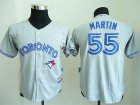 Youth Mlb Toronto Blue Jays #55 Russell Martin grey jersey