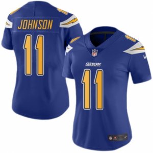 Women\'s Nike San Diego Chargers #11 Stevie Johnson Limited Electric Blue Rush NFL Jersey