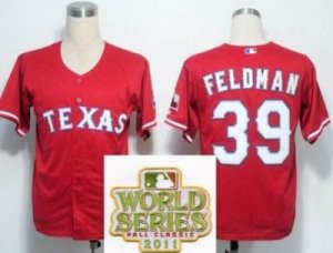 2011 world series mlb Texas Rangers #39 Scott Feldman Red