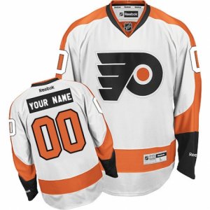 Men\'s Reebok Philadelphia Flyers Customized Premier White Away NHL Jersey