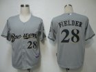 MLB Milwaukee Brewers #28 Fielder Grey[Cool Base]