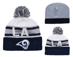 Rams Fresh Logo Navy Cuffed Pom Knit Hat YD