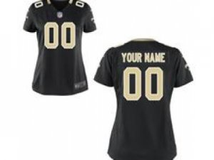 Women\'s Nike New Orleans Saints Customized Game Team black Jerseys