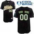 Customized Oakland Athletics Jersey Black Cool Base Baseball