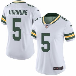 Women\'s Nike Green Bay Packers #5 Paul Hornung Limited White Rush NFL Jersey