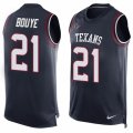 Mens Nike Houston Texans #21 A.J. Bouye Limited Navy Blue Player Name & Number Tank Top NFL Jersey