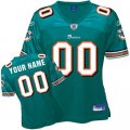 Customized Miami Dolphins Jersey Women Team Color Football