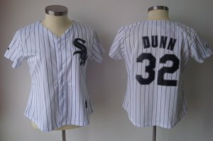 MLB Women Jerseys Chicago White Sox #32 dunn White[black strip]