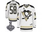 Mens Reebok Pittsburgh Penguins #58 Kris Letang Authentic White 2014 Stadium Series 2017 Stanley Cup Final NHL Jersey