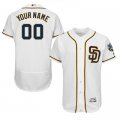 2016 Men San Diego Padres Majestic White Flexbase Authentic Collection Custom Jersey