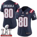 Womens Nike New England Patriots #80 Danny Amendola Limited Navy Blue Rush Super Bowl LI 51 NFL Jersey