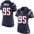 Women Nike New England Patriots #95 Chandler Jones Navy Blue jerseys