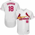 Mens Majestic St. Louis Cardinals #18 Mike Shannon White Flexbase Authentic Collection MLB Jersey