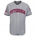 Mens Pittsburgh Pirates Blank Grey Stitched 2016 Fashion Stars & Stripes Flex Base Baseball Jersey