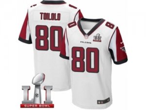 Mens Nike Atlanta Falcons #80 Levine Toilolo Elite White Super Bowl LI 51 NFL Jersey