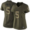 Women Nike St. Louis Rams #5 Nick Foles Green Salute to Service Jerseys