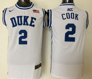 Duke Blue Devils #2 Quinn Cook White Basketball Stitched NCAA Jersey