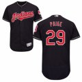 Men's Majestic Cleveland Indians #29 Satchel Paige Navy Blue Flexbase Authentic Collection MLB Jersey