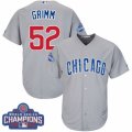 Youth Majestic Chicago Cubs #52 Justin Grimm Authentic Grey Road 2016 World Series Champions Cool Base MLB Jersey