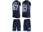 Nike Tennessee Titans #67 Quinton Spain Limited Navy Blue Tank Top Suit NFL Jersey