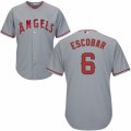 Men's Majestic Los Angeles Angels of Anaheim #6 Yunel Escobar Replica Grey Road Cool Base MLB Jersey