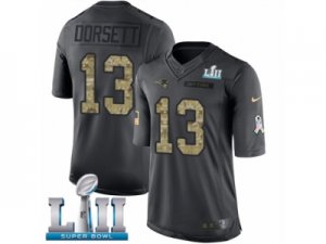 Men Nike New England Patriots #13 Phillip Dorsett Limited Black 2016 Salute to Service Super Bowl LII NFL Jersey