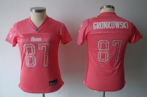 women nfl new england patriots #87 gronkowski pink(2011 new)