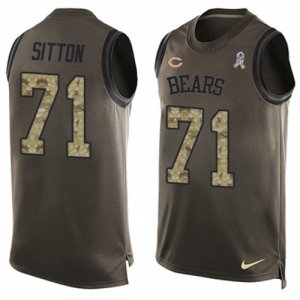 Mens Nike Chicago Bears #71 Josh Sitton Limited Green Salute to Service Tank Top Alternate NFL Jersey