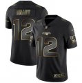 Nike Patriots #12 Tom Brady Black Gold Vapor Untouchable