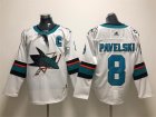 Sharks #8 Joe Pavelski White Adidas Jersey