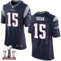 Nike Patriots #15 Chris Hogan blue 2017 Super Bowl LI Elite Jersey