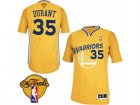 Mens Adidas Golden State Warriors #35 Kevin Durant Authentic Gold Alternate 2017 The Finals Patch NBA Jersey