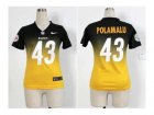 Nike women jerseys pittsburgh steelers #43 troy polamalu black-gold[Elite II drift fashion]