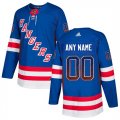 New York Rangers Blue Men's Customized Drift Fashion Adidas Jersey