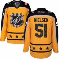 Mens Reebok Detroit Red Wings #51 Frans Nielsen Authentic Yellow Atlantic Division 2017 All-Star NHL Jersey