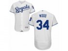 Mens Majestic Kansas City Royals #34 Travis Wood White Flexbase Authentic Collection MLB Jersey